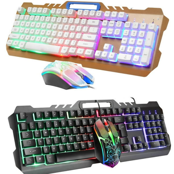 Gaming Keyboard and Mouse Combo Set Rainbow Glow Backlit USB Keyboard