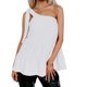thumbnail image 1 of Camiseta sin mangas para mujer, con un solo hombro, dobladillo con volantes, tipo suelto, Top informal de verano, blanco L, 1 of 7