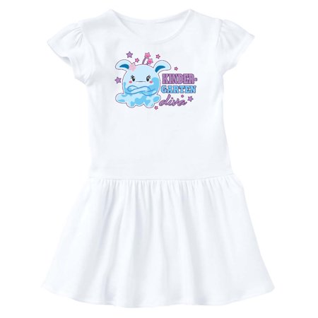 

Inktastic Kindergarten Diva with Cute Blue Monster Gift Toddler Girl Dress