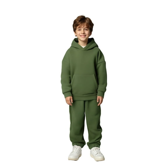 Kids Sweatsuit Set for Girls 2PC Long Sleeve Green Hoodie Sweatshirt Sweatpants Set Winter Clothes Size 2-3 Years Boys Clothes Boys Girls Fashion