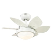 Westinghouse Lighting Quince 24-Inch 6-Blade Indoor Ceiling Fan with Dimmable LED Light Fixture and Opal Frosted Glass White N/A