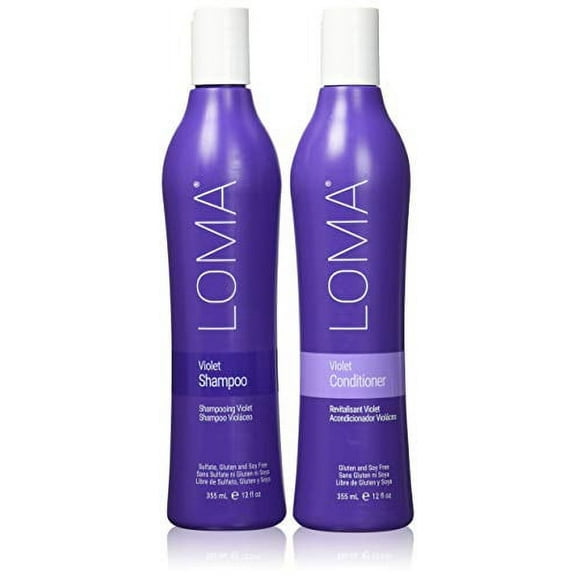 Loma Hair Care Violet Shampoo Violet Conditioner Duo, 12 Fl Oz each