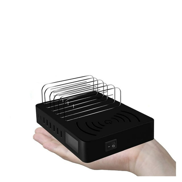 Multi USB Charger Quickly Wireless Charger With LCD Display 8 Port Charge Dock Station For Phone Tablets Smartphones ,Multi-Device Charger