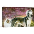 thumbnail image 1 of ARTCANVAS Borzoi Dog Breed Pink Yellow Canvas Art Print - Size: 12" x 8" (0.75" Deep), 1 of 9