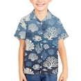 thumbnail image 3 of Binienty Shell Girls Beach Shirts Soft Girls Cuban Collar Dress Shirt Breathable Trendy Button Up Blouse Comfortable Youth Tropical Outfits, 3 of 7