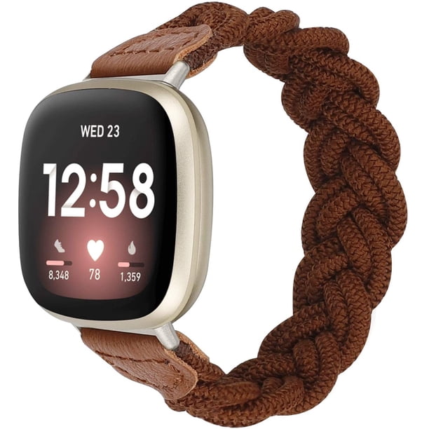 Cinturino di ricambio compatibile con Fitbit Versa 4 e Sense 2, unisex, in pelle argentata, per sport e fitness, compatibile con cinturini Fitbit Versa 3 e Sense per donne e uomini (Versa3/Sense