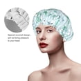 thumbnail image 2 of KLL Rabbit And Dragonfly Pattern Shower Cap & Bath Cap for Women,Reversible Oversized Waterproof Shower Caps for all Hair Lengths,Elastic Reusable Bathing Hair Cap, 2 of 6
