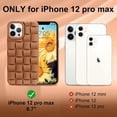 thumbnail image 2 of for iPhone 12 Pro Max Case Cute 3D Weave Grid Design for Women Girls Soft TPU Silicone Phone Case Raised Bumper Corners Full Protective Case Cover for iPhone 12 Pro Max 6.7 inch (Brown), 2 of 7