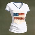 thumbnail image 4 of Iaqnaocc 4th Of July Womens Summer Tops Independence Day V Neck Short Sleeve 250 Anniversary Usa Flag Patriotic We The People 250th Anniversary Flag Usa Flag Red White and Blue Tee Tops White XXL, 4 of 4