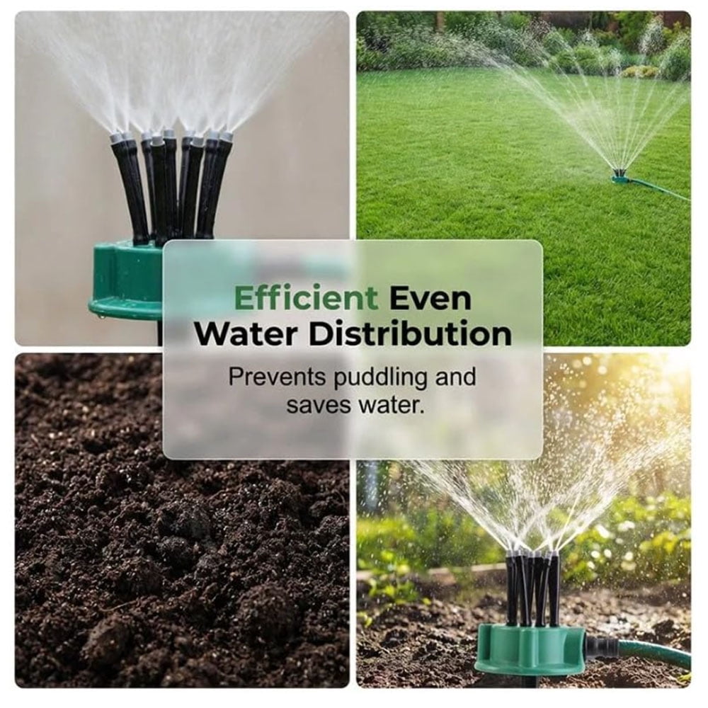 360° Coverage Precision Garden Irrigation Sprinkler, Sprinklers for Yard, Lawn Sprinkler Large Area Coverage, Multi-Adjustable Flex Design Above Ground Irrigation Garden Sprinkler System