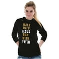 thumbnail image 4 of Walk With Jesus Christ Run Religious Plus Size Long Sleeve Graphic Tee Shirt Brisco Brands 2X, 4 of 5