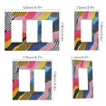 thumbnail image 2 of Yayeee Rocker Switch Wall Plate 2-Gang 4.7"x4.6" Home Decorative Outlet Cover, Stripes Pattern, 2 of 6