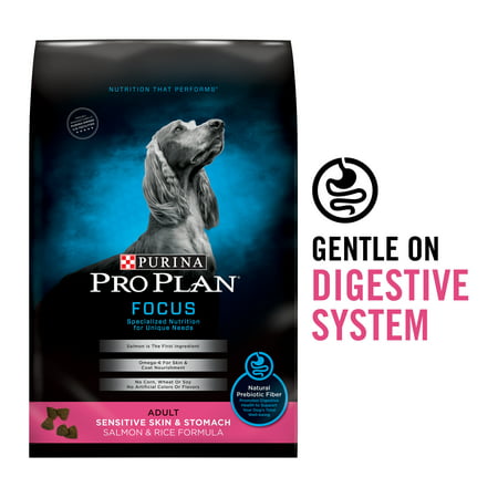 Purina Pro Plan Sensitive Stomach Dry Dog Food, FOCUS Sensitive Skin & Stomach Salmon & Rice Formula - 30 lb. (Best Food For Reducing Stomach Fat)