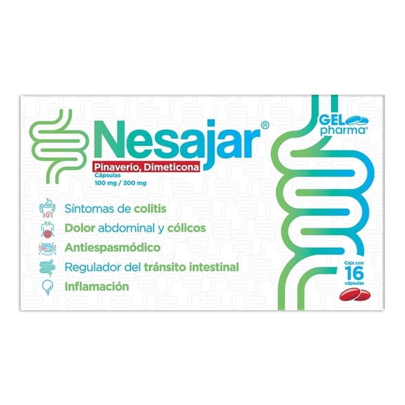 Nesajar Pinaverio 100 mg / Dimeticona 300 mg 16 cápsulas
