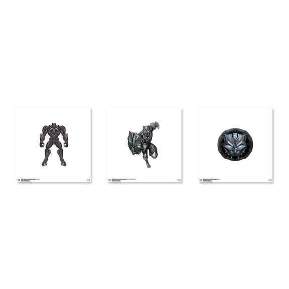 Gallery Pops Marvel Avengers Mech Strike - Black Panther Wall Art Bundle (3-Pack), Unframed Version, 12" x 12"