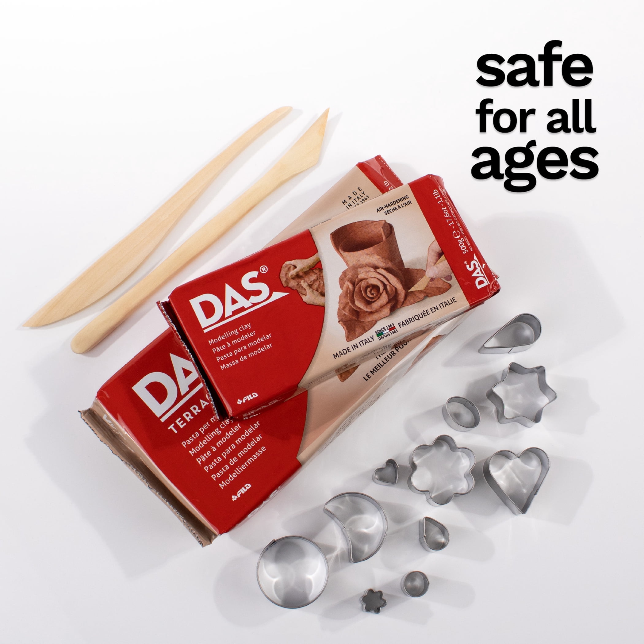 DAS Modeling Clay Air Hardening, Terra Cotta, 1.1lb, Pack of 3