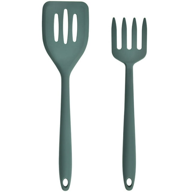 1 Jeu de Spatule de Cuisson Multifonctions Antiadhésive en Silicone pour Fourchette Spatule de Friture Portable