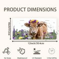 thumbnail image 2 of License Plate, Flowery crowned Cow Decorative Front,Personalized Stainless Steel License Plate Cover For Men Women,12.2" X 6.2", 2 of 7