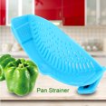 thumbnail image 3 of Colador de silicona para cacerola, coladores de filtro de cocina para fideos, verduras, escurridor de alimentos (azul), 3 of 13