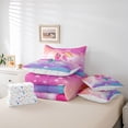 thumbnail image 6 of Homewish Cute Mermaid 7-Piece Bedding Comforter Set,Cartoon Starry Sky King Bedding Sets,Gradient Pink Purple Bed Sheets For Girls Kids,Super Cozy Room Decor Reversible, 6 of 8