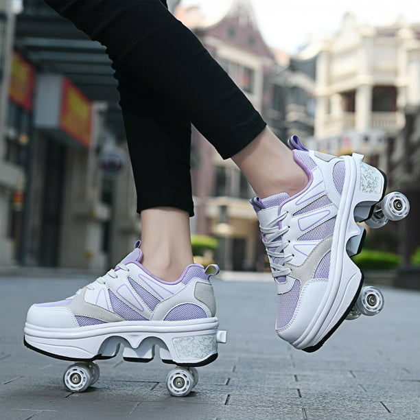 Roller Skate Shoes - Sneakers - Roller Shoes 2-in-1 Suitable for Outdoor Sports Invisible Roller Skates The Best Choice Confidence Style - Walmart.com