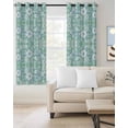 thumbnail image 2 of Light Green Blue Floral Blackout Curtains 45 Inches Long for Bedroom, Vintage Pastoral Botanical Thermal Insulated Room Darkening Black Out Window Curtain Panels Grommet Drapes for Living Room, 2 of 8
