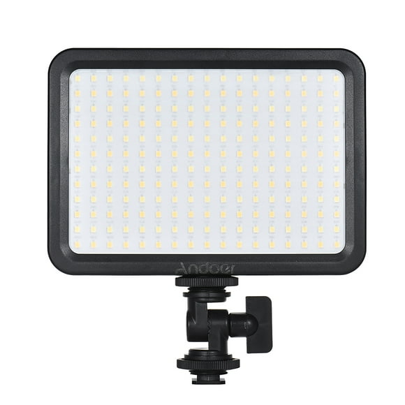 Andoer LED204 LED Video Light Fill Light with 204pcs Lamp Beads Stepless Dimming 3300K-5600K Bi-Color Temperature CRI90 for Wedding Photography Product Shooting Live Stream Micro Film News Interview