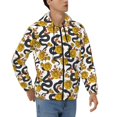 thumbnail image 4 of Zip Up Hoodies for Men - Elegant Snake Black Flower Gold Long Sleeve Comfrt Men'S Fashion Hoodies & Sweatshirts, Jackets for Men Hoodies Pullover Clothing Clothes with Pouch, 4 of 5