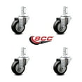 thumbnail image 2 of 3.5 Inch Black Polyurethane Wheel Swivel 7/8 Inch Square Stem Caster Set SCC, 2 of 2