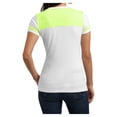 thumbnail image 2 of Womens Juniors Varsity Cotton/Polyester V-Neck Tee White/ Neon Lime 3X-Large, 2 of 6