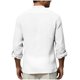 thumbnail image 3 of Camisetas de Manga Larga Casual Color Sólido Botón de Cuello Redondo Detalle Camiseta Suave para Deportes Primavera Diaria, 3 of 5