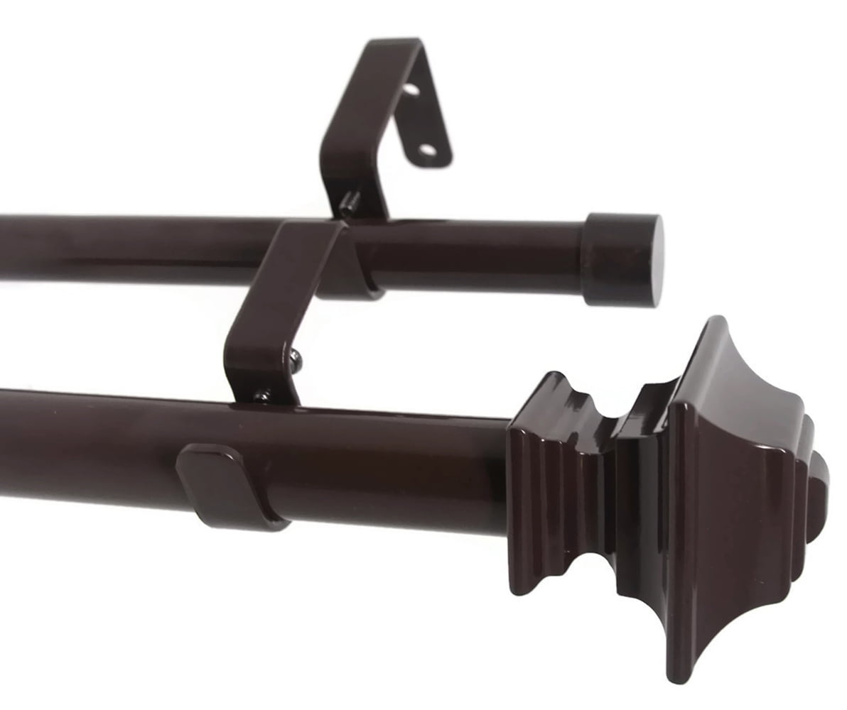 Urbanest Pila Manhattan 1" 3/4" Double Drapery Curtain Window Rod Set 