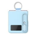 thumbnail image 2 of Nalacover Slim Ring Case for Samsung Galaxy Z Flip 4 Liquid Silicone Phone Case with Camera Lens Sliding Cover, Full Coverage Protection Shockproof Case for Samsung Galaxy Z Flip 4 - Blue, 2 of 9