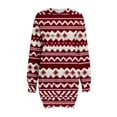 thumbnail image 4 of Jsaierl Robe à Capuche de Noël Chandail en Molleton Imprimé Arbre de Noël Flocon de Neige Manches Longues Robe de Soirée Mode Automne pour Femmes, 4 of 5