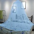 thumbnail image 4 of Danhjin Bed Canopies Mosquito Net for Bed with Frame, Canopies Bed Mosquito Netting for Bedroom, Breathable Clear Wedding Romantic Bedroom Decor, 7.54ft, 4 of 7
