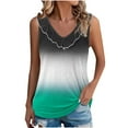thumbnail image 2 of Weiqiqre Spring Outfits for Women V Neck Ombre Tank Top Summer Casual Basic Loose Sleeveless T Shirt, 2 of 6