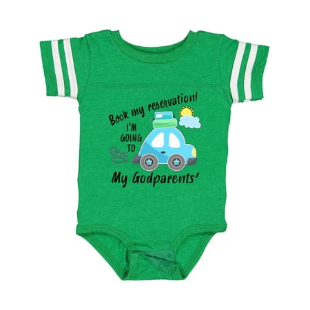

Inktastic Book My Reservation! I m Going to My Godparents Gift Baby Boy or Baby Girl Bodysuit