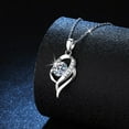 thumbnail image 3 of Summercome 925 Sterling Silver Heart Necklaces for Women, Crystal Rhinestone Pendant Sparkly Jewerly Birthday Wedding Gifts, 3 of 5
