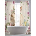 thumbnail image 5 of Easter Cute Bunny Sheer Curtains 84 Inch Length 2 Panels Set Window Treatments, Eggs Spring Daisy Flowers Vintage Rod Pocket Semi Curtains for Living Room/Bedroom/Kitchen Décor, 104"W x 84"L, 5 of 7