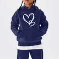 thumbnail image 2 of Girls' Heart Graphic Print Cute Hoodies Long Sleeve Pullover Hoodie Sweatshirt with Pocket Oversized Fleece Lined Cozy Jacket, 2 of 6