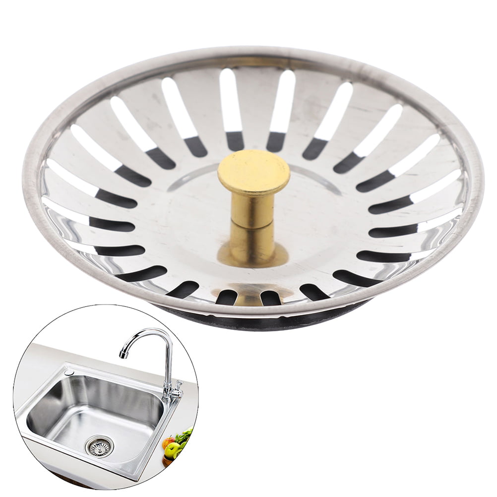 Kitchen Waste Stainless Steel Sink Strainer Plug Drain Filter Basket Drainer vi 
