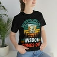 thumbnail image 3 of Bourbon Goes In Wisdom Comes Out Vintage Sunset Drink Gift Tshirt S-3XL, 3 of 3