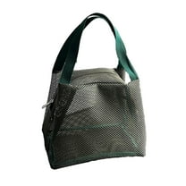 JOGZMZ Mesh Beach Toiletry Bag, Breathable Shower Caddy with Zipper & Handles, Portable Travel Cosmetic Organizer Army Green