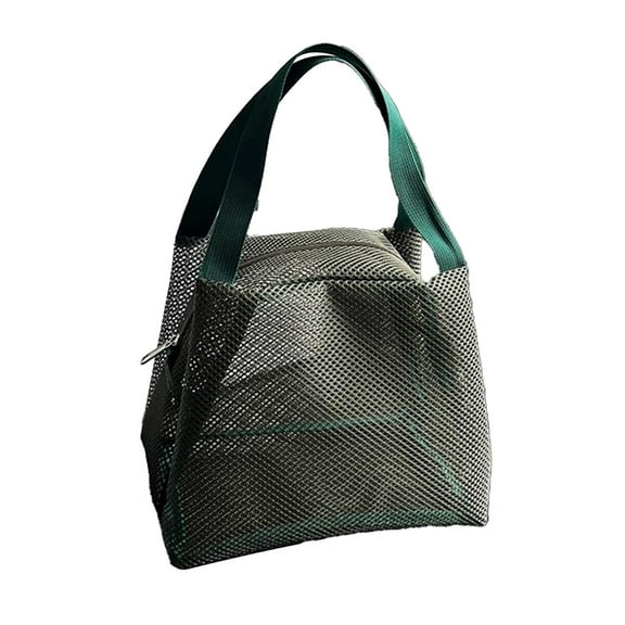 JOGZMZ Mesh Beach Toiletry Bag, Breathable Shower Caddy with Zipper & Handles, Portable Travel Cosmetic Organizer Army Green