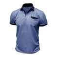 thumbnail image 7 of QUINDOS Mens Shirts Short Sleeve Collared Casual Polo Shirts Loose Moisture Wicking Pockets Solid T-shirts, 7 of 7