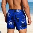 thumbnail image 4 of Telankuip Summer Pattern Printing Swim Shorts for Men Fashion Relaxed Fit Elastic Waist Drawstring Swim Trunks with Pockets Casual Comfortable Breathing Beach Holiday Board Shorts 3-Blue S, 4 of 8