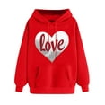 thumbnail image 2 of SOOMLON Valentines Day Hoodies Women Girl Friend Valentines Gift Plus Size Casual Long Sleeve Crewneck Sweatshirts Tops Cute Heart Print Pullovers Shirts Trendy Festival Outfits 2025 Red XL, 2 of 5