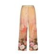 thumbnail image 5 of Women Summer 2026 Floral Print Linen Blend Capri Pants Elastic Waist Straight Leg with Pocket Casual Crop Pants Multicolor,L, 5 of 7