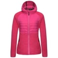 thumbnail image 2 of Little Donkey Andy Womens Insulated Hiking Jacket Warm Sherpa Fleece Zip Up Running Hybrid Jacket Hooded Light Soft Rose S, 2 of 7