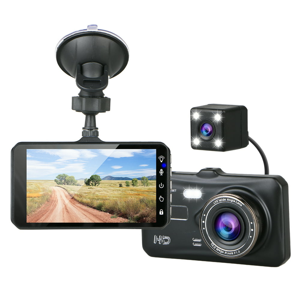 Full Hd 1080p Car Dash Cam 170° Wide Angle 4 Screen Dashboard Camera Dvr Video Recorder Dual 
